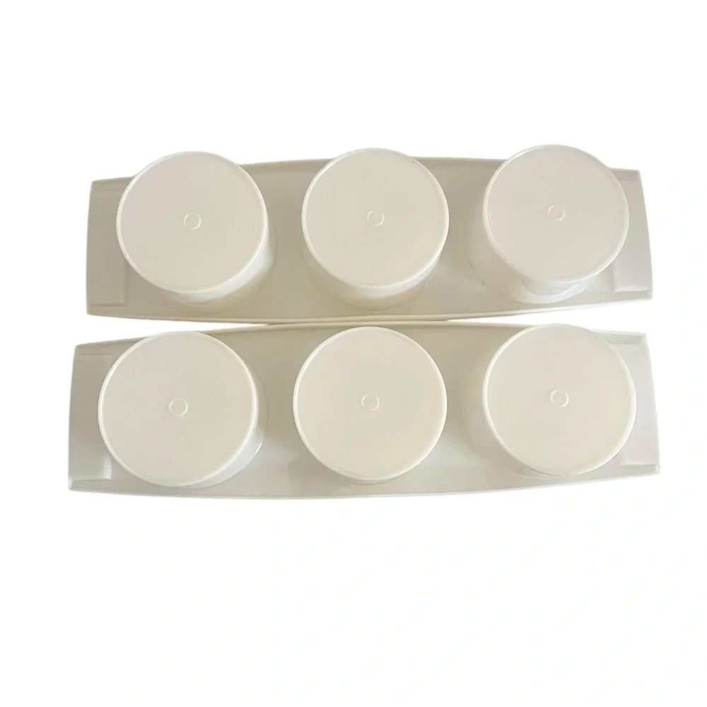 Tupperware Vintage 3 in 1 Condiment Tray‎ With Lids 732-2 Set of Two